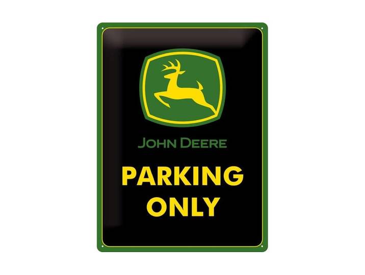 Metallschild Nostalgic Art John Deere Parking 30 x 40 cm, Metall , schwarz (gelb, grün, schwarz), B:30cm H:40cm, Schilder, Metallschild