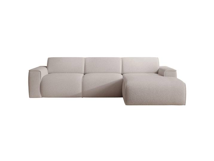 Ecksofa Bouvi, L-Form, rechtsseitig, hellbeige Bouclé