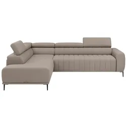 Ecksofa Gandi Cord Grau Greige