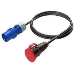 PCE 900726 CEE-Adapterleitung 0,8m 16A 3p 6h auf Schutzkontaktkupplung (franz./belg.) IP44