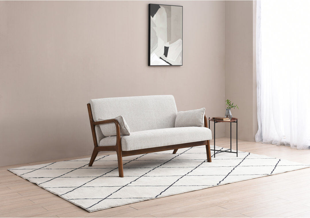 George Oliver Danes 2 Seater Loveseat Natural 79cm H X 131.5cm W X 83cm D