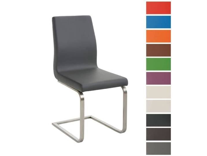 Chaise Cantilever Belfort en Similicuir - CLP - Gris - Moderne - Acier Inoxydable - 1 Place