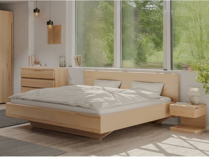 Bett Kernbuche „Valentina“ 180 x 190 cm Massivholz Buche