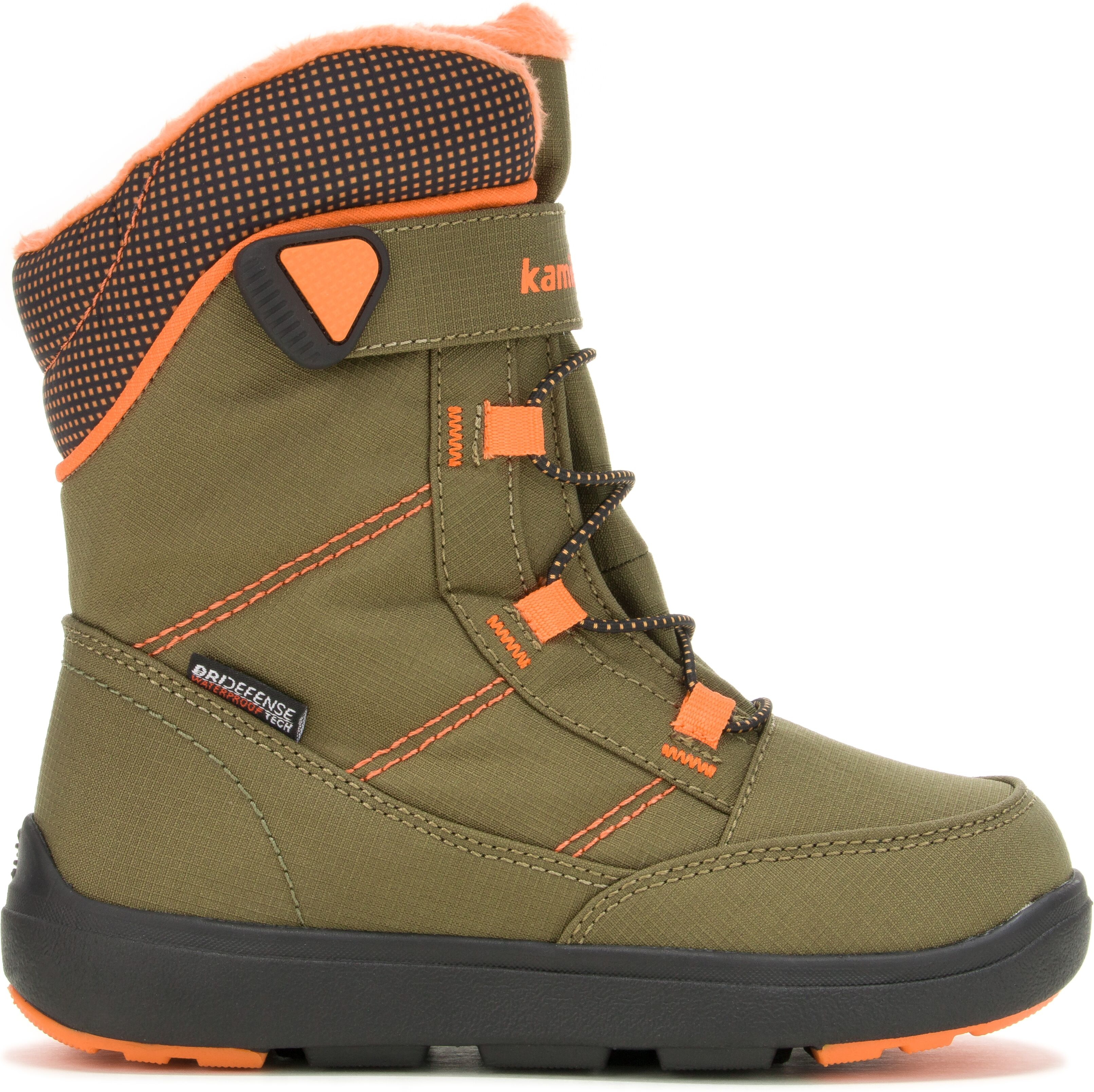 Winterstiefel KAMIK "STANCE2", Mädchen, Gr. 28, grün (olive, orange), Synthetik, Schuhe Winterstiefel olive, orange 28