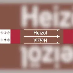 Rohrleitungskennzeichen Heizöl - 33000x105 mm Folie selbstklebend