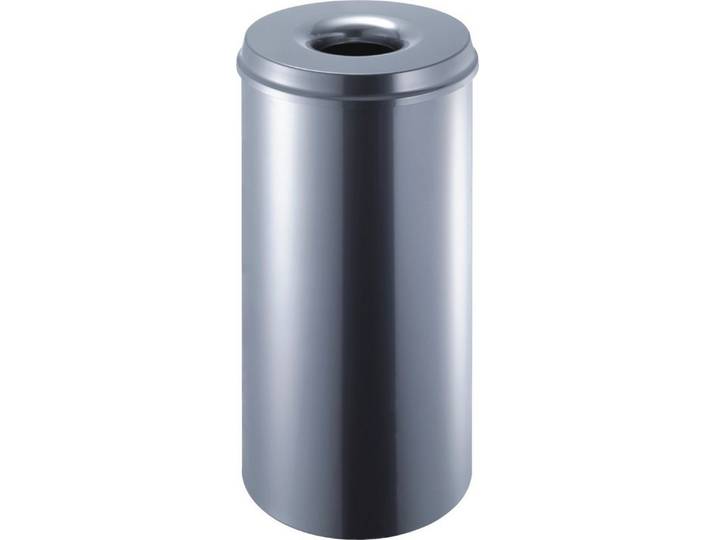 HELIT Papierkorb Papierkorb 50l Metall mit Löschkopf silber