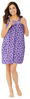 Plus Size Women's Velour Towel Wrap by Dreams & Co. in Soft Iris Animal (Size 3X)