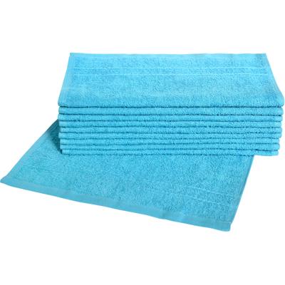Waschlappen DYCKHOFF "Kristall", blau (türkis), B:30cm L:30cm, Frottier, Waschlappen, mit Bordüren