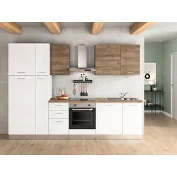 Küchenblock Dafne 300 m. Gerät Weiß/Eichefarben
