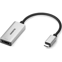 Marmitek USB Typ C zu (DisplayPort), Video Adapter, Silber, Schwarz