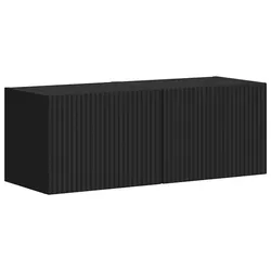 Helloshop26 - 2 Stk. Moderne minimalistische Wand-TV-Schränke Stauraum 60 x 31 x 29 cm Holzwerkstoff schwarz