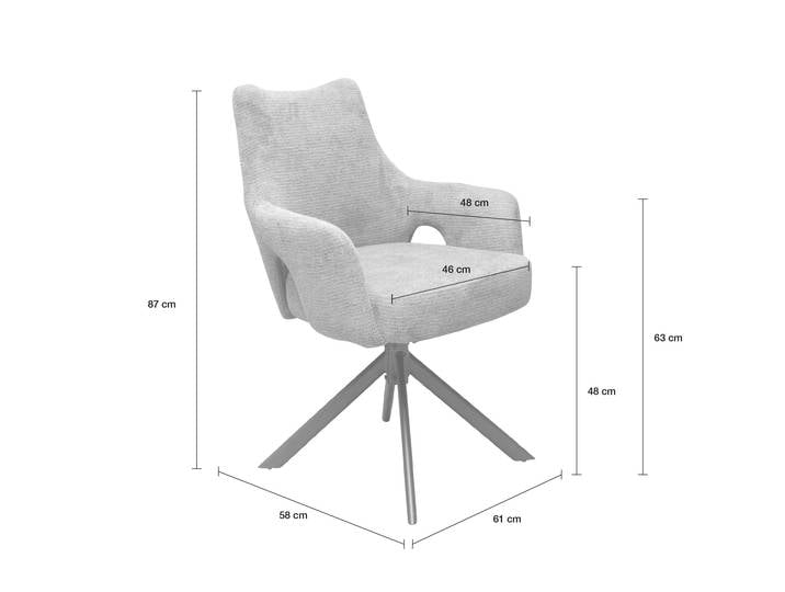 LC Home 4er Set Esszimmerstuhl Drehstuhl »Livrono« Webstoff Grau