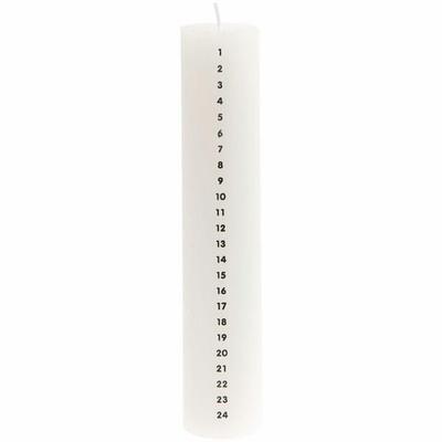 Adventskalender Kerze 1-24, Weiß