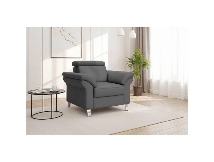 Sit & More Sessel Arngast E, Schwarz, Metall, Echtleder, Nappaleder, 101x84x93 cm, gepolsterte Armlehnen, Wohnzimmer, Sessel, Sonstige Sessel