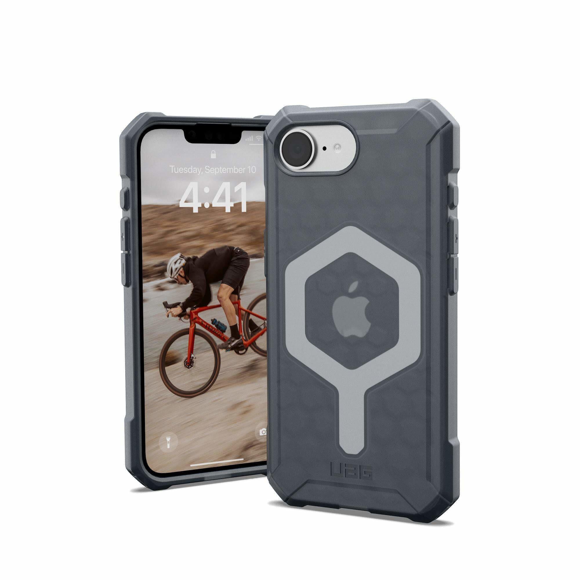 UAG Urban Armor Gear Essential Armor MagSafe Case ash (grau transparent) für iPhone 16e