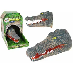 Krokodil Tier Handpuppe Grau