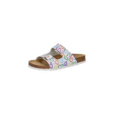 Pantolette LICO "Pantolette Bioline Heart", Damen, Gr. 36, weiß, Synthetik, Schuhe Pantolette