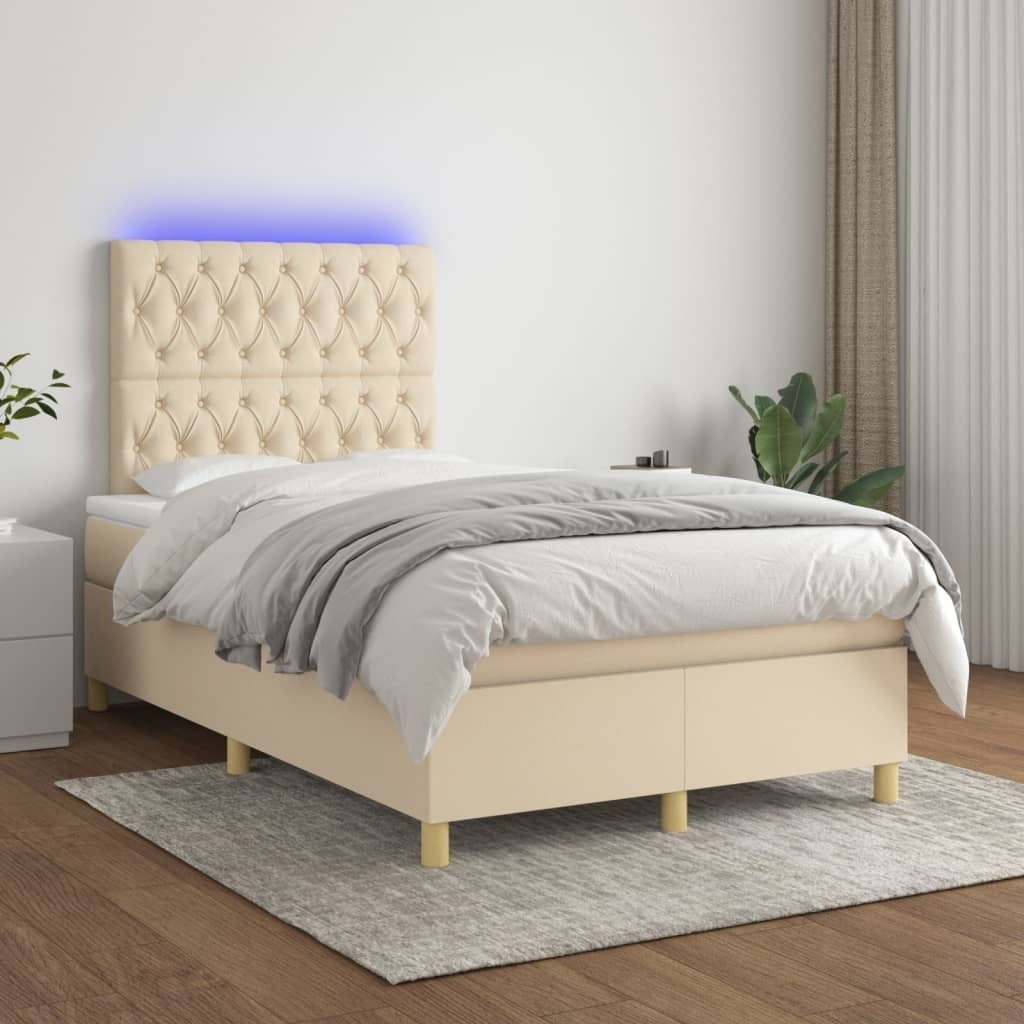Prolenta Boxspringbed met matras en LED-verlichting, textiel, 120 x 200 cm