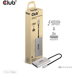 CLUB3D Thunderbolt™ 3 to DisplayPort™ Dual Monitor 4K60Hz M/F