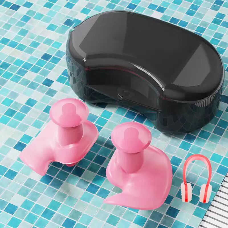 INF Bouchons d'oreilles et pince-nez pour accessoires de natation Rose