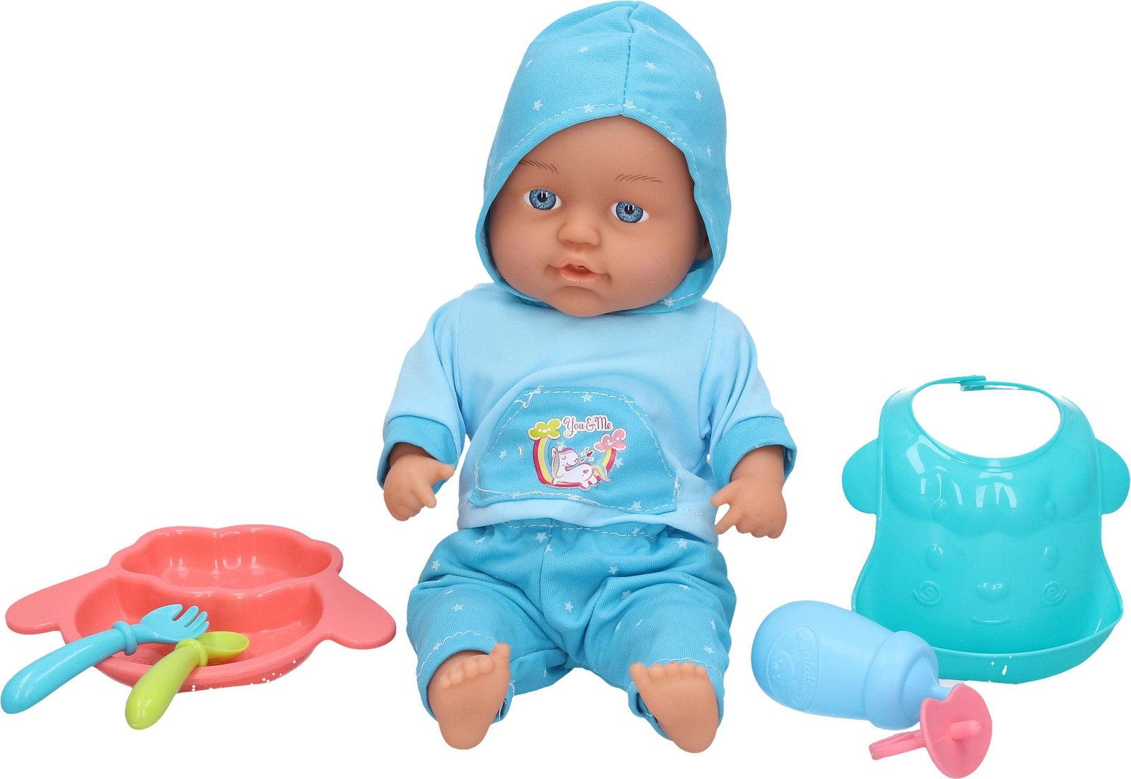 Wiky Miminko zachte knuffel met accessoires en geluidseffecten, 30 cm