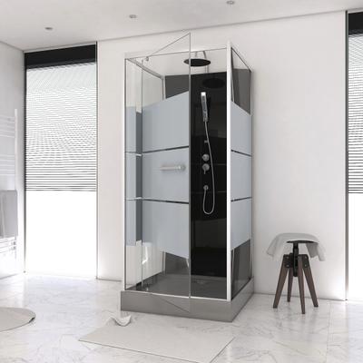 Komplettdusche MARWELL "Dusy", schwarz, B:80cm H:225cm T:80cm, Duschkabinen, inkl. Armaturen