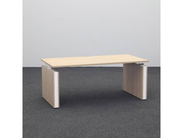 Ergonomischer Stehtisch Narbutas Motion 160x80 cm, Eiche/Weiss, Neu, Tisch - ideal fürs Homeoffice oder Büro