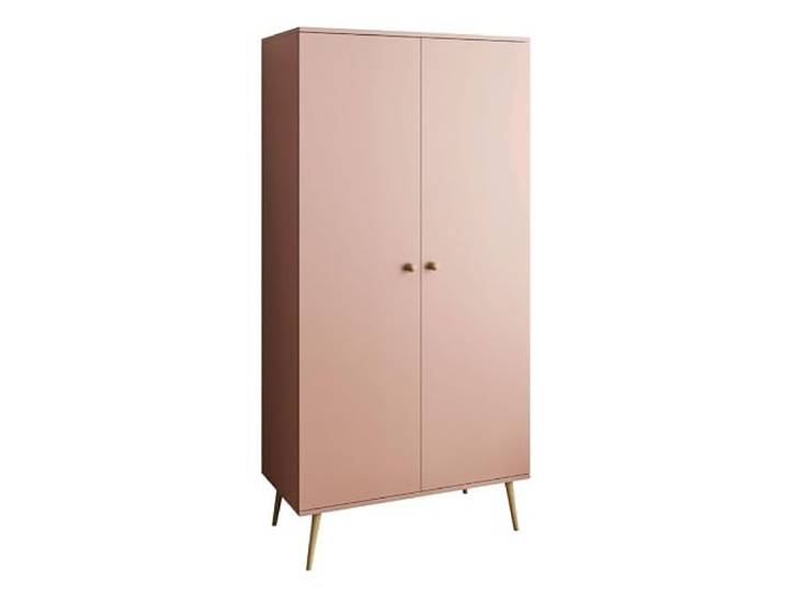 Lookway Kleiderschrank Harmony Natürlich Rosa mit Kleiderstange