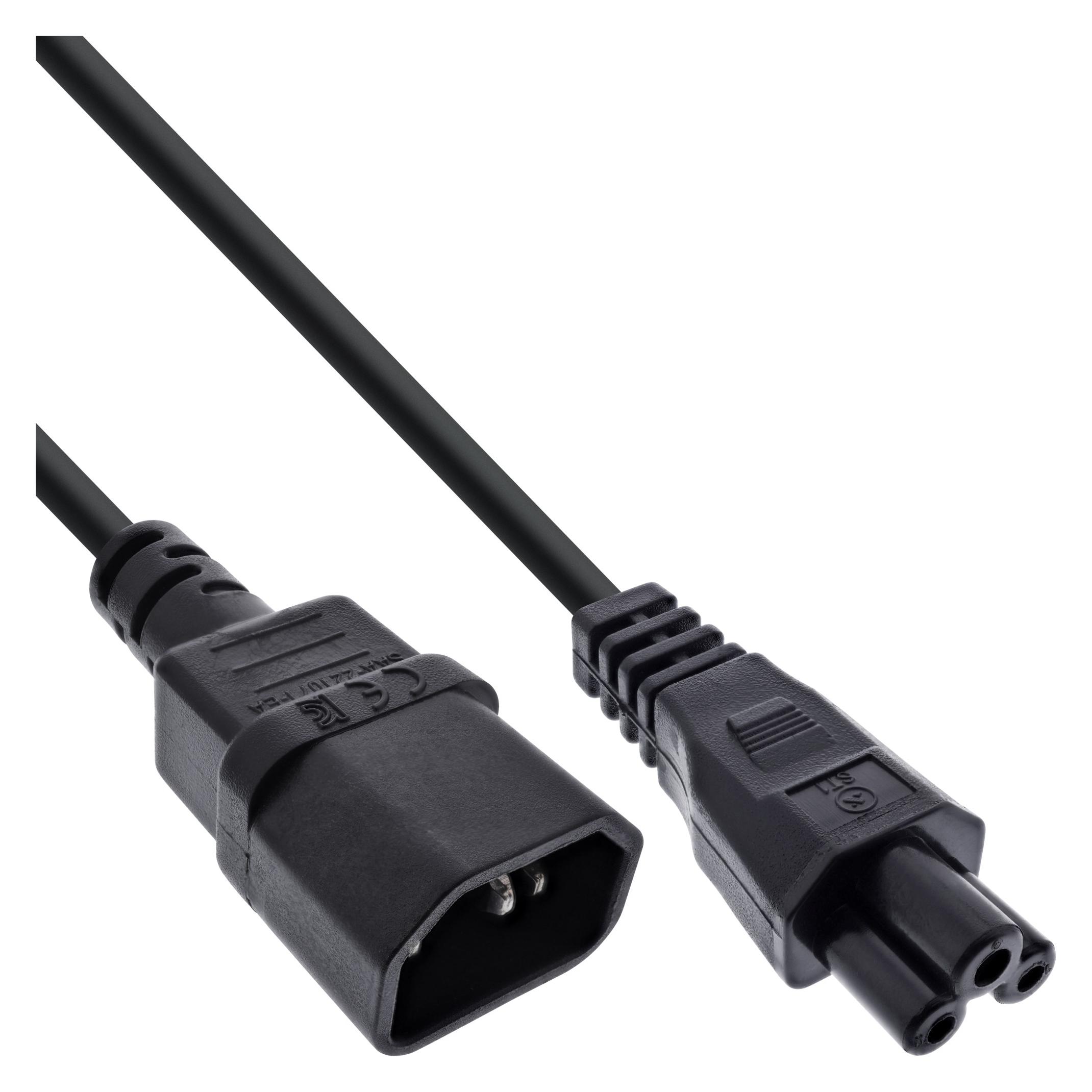InLine Netzkabel, C14 Kupplung auf C5 Stecker, schwarz, 2m (2 m) (16552)
