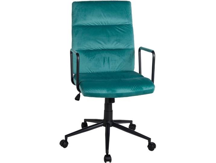 Drehstuhl DUO COLLECTION Flora , blau (petrol, schwarz, petrol), H:111cm T:57cm, 100% Polyester, Stühle, Drehstuhl