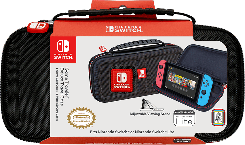 RDS Industries Nintendo Switch Game Traveler Deluxe Travel Case for Nintendo Switch, Black, Holds 1 Console, 8 Games, 4 microSD cards