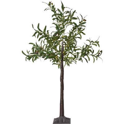 LED Baum "Deko-Baum Olivec", grün, B:80cm H:120cm L:80cm T:80cm Ø:80cm, PARFORCE TRADITIONAL HUNTING, Leuchten, LED Baum, Mediterrane Olivenbaum-Optik, LEDs warmweiß, 120cm Höhe, Außentrafo
