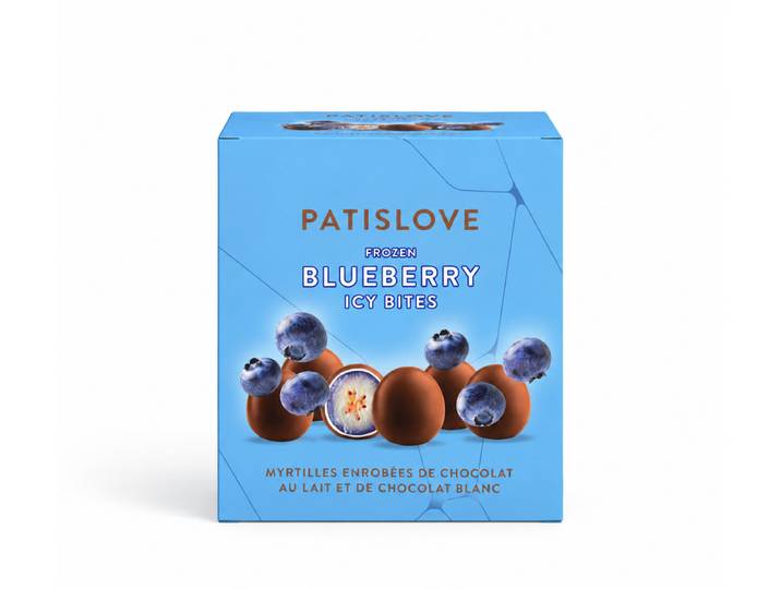 PATISLOVE Myrtilles enrobées de chocolat au lait et de chocolat blanc 130g