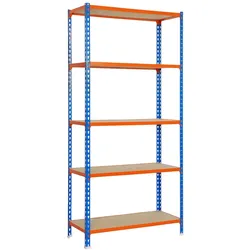 SimonRack Schwerlastregal 2000x1100x400 mm, 5 Ebenen, Holzböden, 200 kg Tragkraft pro Ebene, Blau - Maderclick