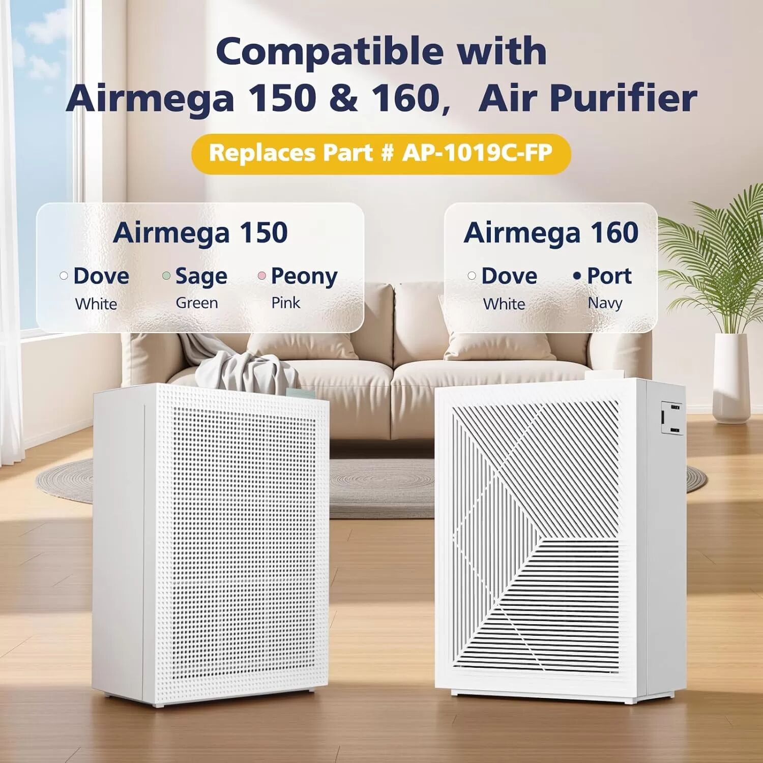 INF 2er-Pack Filterset kompatibel mit COWAY AP-1019C, HEPA- und Aktivkohlefilter für Luftreiniger