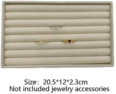 Uplift Essentials Velvet Ring Display Tray beige