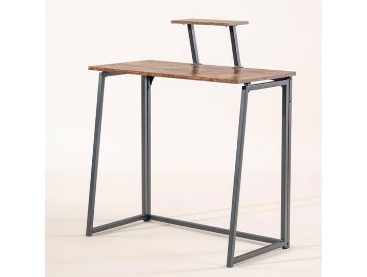 FurnitureR Table de Bureau Pliante Table pour Ordinateur Portable avec Support D'écran Bureau D'ordinateur Pliant pour Le Travail