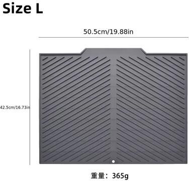 Inspired Finds Silicone Draining & Storage Pad With Slope Drainage And Non Slip Surface 19.9in Gray