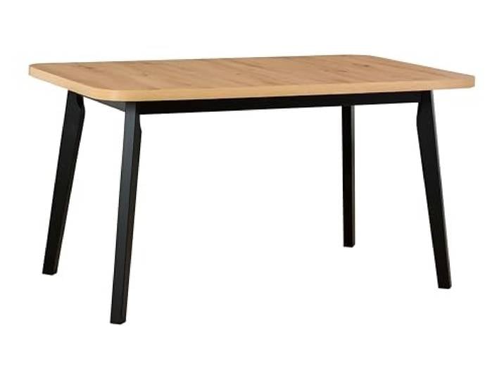 LeafDesign Ausziehbarer Esstisch- Oval- Esszimmertisch- Küchentisch-Hölzerne Beine in Schwarz - Tischplatte in Artisan- Moderner Stil- Für 6-8 Personen, 80x 140-180