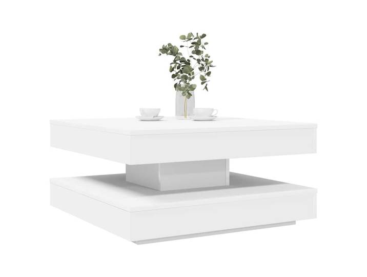 vidaXL Couchtisch 360-Grad Drehbar Weiß 70x70x34,5 cm