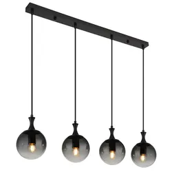 Hängeleuchte Esstischlampe Pendellampe Glaskugel rauch Wohnzimmerlampe H 130 cm