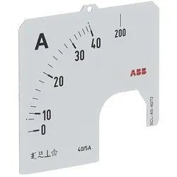 ABB SCL-A5-40/72 Amperemeter Skale Stromwandleranschluss 40/5A 2CSG122128R5011 SCLA54072