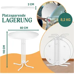 Kesser, Bartisch,  Gastro Stehtisch klappbar rund, Bistrotisch Klapptisch, wetterbeständig & hitzebeständig