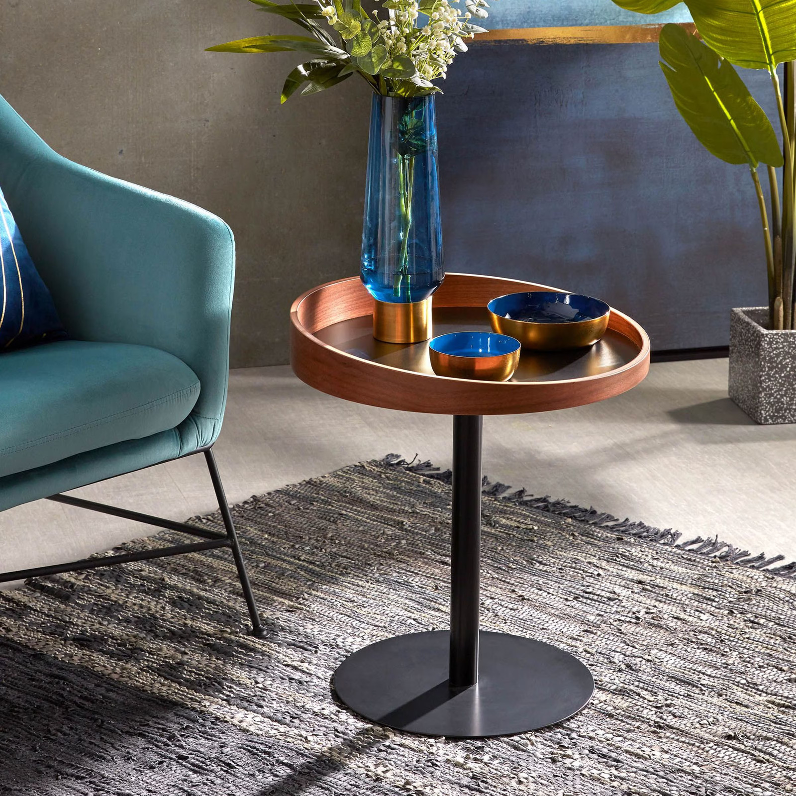 Kave Home Bijzettafel Kaori - Zwart - Rond - Diameter: 46 cm