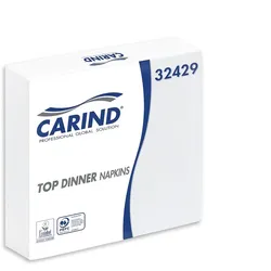Carind-Servietten, 38×38 cm, 40×42 Stück, 1/4 Zoll, 2-lagig, weiß