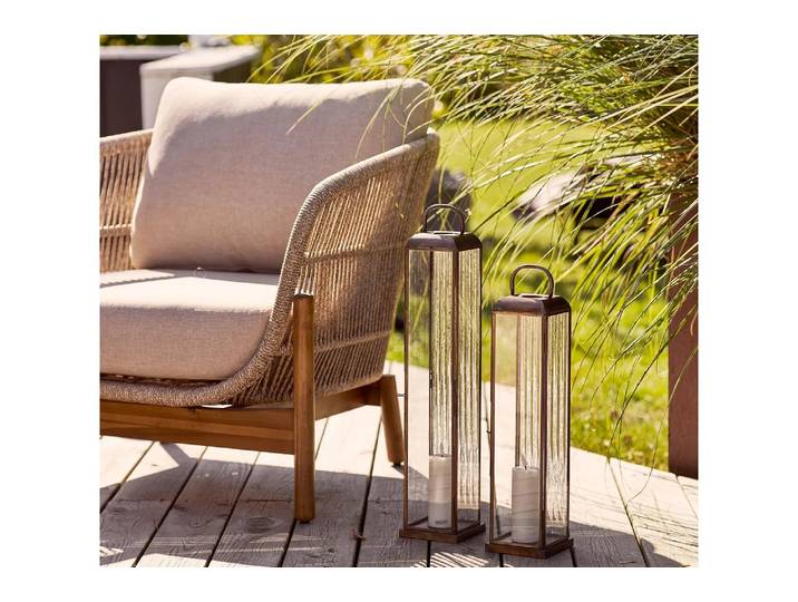 Garten-Kerzenlaterne Solmera – aus Metall und Glas gefertigt - bronze - Luxusbetten24