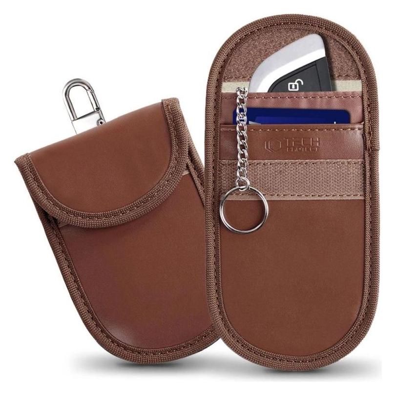 Tech-Protect KLR100 RFID Blocking Car Key Case - Brown (26207-0)