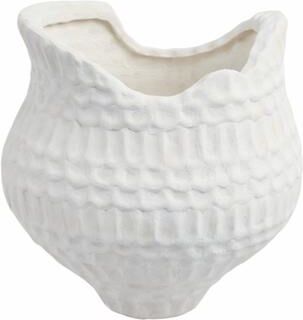 Sagebrook Home Callan 3D Printed Porcelain Vase, Ivory