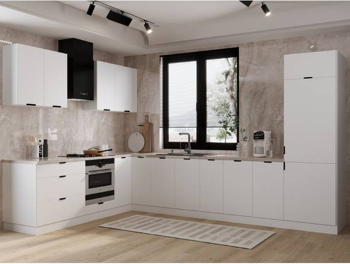 ROYAL24_MARKT Winkelküche – 230 × 340 cm – Lunara – Ohne Arbeitsplatte & Elektrogeräte, (Set), Beste Güte - Innovativ - Modern