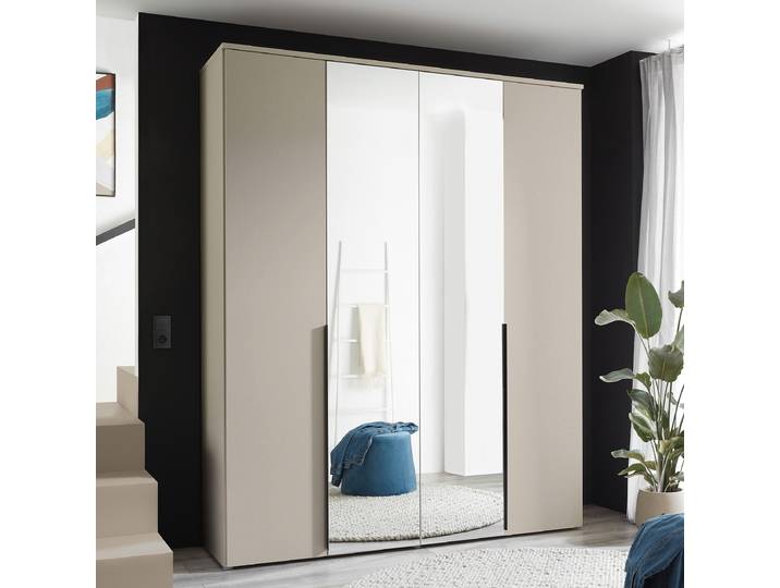 Armoire Espinares 180cm Beige/Cachemire Avec portes miroir